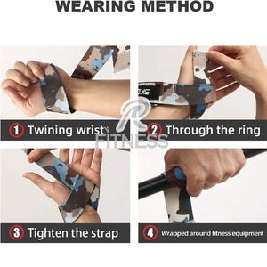 Correas de Neopreno para Levantamiento de Pesas con Diseño de Camuflaje Azul Claro y Gris, Antideslizantes, para Hombres y Mujeres - Product Image 4