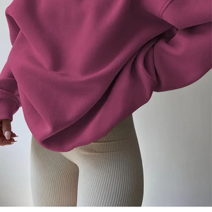 Sudadera de Invierno para Mujer, Tejida, 100% Algodón, Talla Grande, Informal, Holgada, con Capucha y Logotipo Frontal, a Precio Económico - Product Image 5