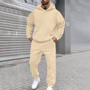 2025 nouvelle mode hommes survêtement ensembles à capuche et pantalon femmes couleur unie pull à capuche + pantalon costume vêtements de sport décontractés ensembles mâle - Product Image 5