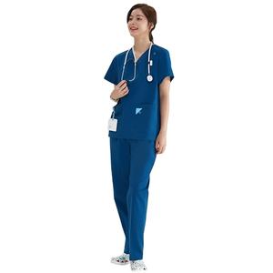 Bata de laboratorio sedosa para hospital de verano, bata de farmacia, abrigo de consulta antiestático, cintura con lengüeta, doble función para hombres y mujeres - Product Image 1