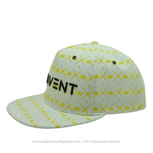 Sombreros Snapback de 5 paneles con corona impresa personalizada, gorras de calle de ala plana con logotipo bordado en 3D, proveedor de Vietnam OEM L01 - Product Image 5