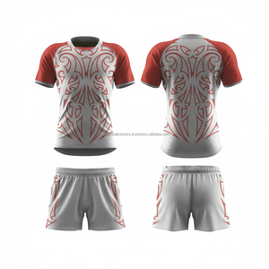 Uniforme de Entrenamiento de Rugby, Poliéster, Manga Corta, Ligero, Transpirable, Absorbente de Humedad, Ajustado, Unisex, Ropa Deportiva para Equipo - Product Image 2