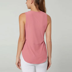 เสื้อกล้ามสำหรับเล่นกีฬาในยิมของผู้หญิงเสื้อครอปของผู้หญิงเสื้อกล้ามคอตตอนสีพื้น - Product Image 6