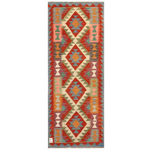 Alfombra Kilim de Maimana, Afganistán, 193 x 76 cm, Alfombras y Juegos de Alfombras - Product Image 1