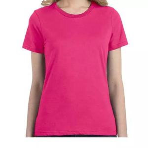 Camiseta con cuello redondo para mujer, precio al por mayor, 100% algodón, secado rápido, cómoda y de la mejor calidad de Pakistán, ecológica - Product Image 4