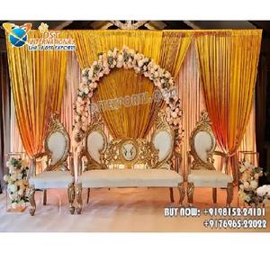 Diseño francés Roka Ceremonia Conjunto de sofá nupcial Impresionante boda Escenario Pareja Sofá Conjunto Diseño de lujo Recepción Escenario Sofá Conjunto - Product Image 1