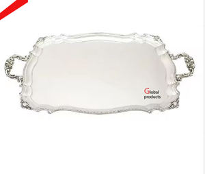 top selling oval shape <b>golden</b> finished metal stainless steel serving tray for hotel restaurant and <b>bar</b> - Product Image 3