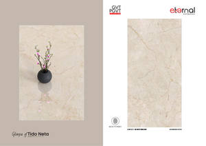 Carreaux de porcelaine polis de qualité supérieure 600x1200 mm, finition travertin veiné, grand panneau, moderne, résidentiel - Product Image 2