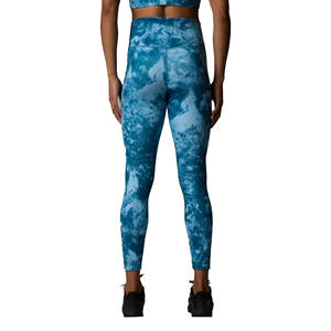 Leggings de yoga en spandex/polyester respirant antibactérien à coutures épaisses pour femmes sérigraphié sur soie Logo personnalisé - Product Image 3