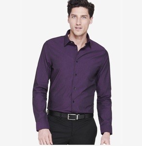 Slim Fit Solid Color Professional Business Dress Chemise de costume pour hommes Bouton complet Chemises habillées pour hommes Vente en gros - Product Image 4