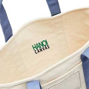Sac fourre-tout en coton écologique à longue poignée, logo imprimé personnalisé, certifié BSCI, toile durable, taille personnalisée, achat direct - Product Image 3