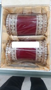 Export qualität Zeitlose Braut <span class=keywords><strong>Chura</strong></span> Design Rote und weiße Armreifen, die den Braut-Look vervollständigen, der zum Verkauf angeboten wird - Product Image 2