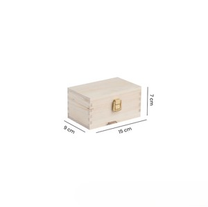 Mini caja de madera con tapa abatible. Dimensiones internas: 15x9x7 - Product Image 3