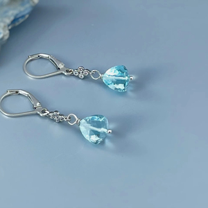 À la mode nouvelle topaze de luxe boucle d'oreille femmes bijoux promesse aimez vos boucles d'oreilles de fiançailles romantiques bijoux faits à la main - Product Image 1
