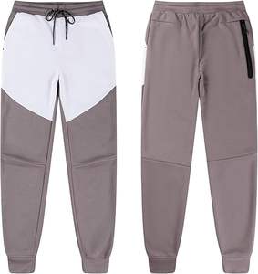 Ensemble sweat à capuche et jogging 100% coton molletonné à fermeture éclair pour hommes, survêtement d'hiver à motif solide, Techniques imprimées - Product Image 4