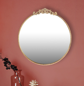 <b>Antique</b> Baroque Designed Iron <b>Frame</b> Mirror - Product Image 1