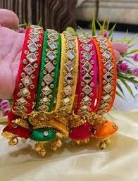Stone Silk Thread Bangles Women Navratri <b>Gift</b> <b>Hamper</b> Karva Chauth Varalakshmi Vratham Sankranti Puja Housewarming Return <b>Gifts</b> - Product Image 4