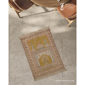 Alfombra de Oración Harmony Glow de Viscosa Suave al Tacto, Antideslizante, 27x45, Cómoda, Elegante, Resistente a la Decoloración, Decorativa, para el Hogar - Product Image 3