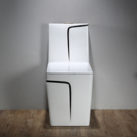 Toilette une pièce moderne en céramique Toilette de salle de bain 3 pièces et évier sur pied Ensemble complet de toilette carré gris mat