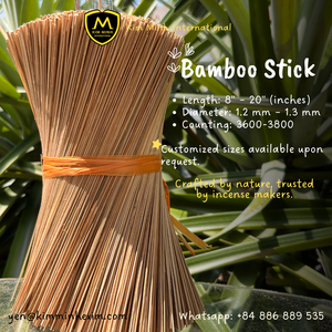 Varillas de Bambú Naturales Ecológicas para Hacer Incienso y Agarbatti, Origen Vietnam (VN), Marca KIM MINH INTERNATIONAL - Product Image 2