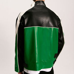 Design personnalisé Veste en cuir de course pour motocyclette en cuir PU de haute qualité Veste courte à broderie personnalisée - Product Image 4