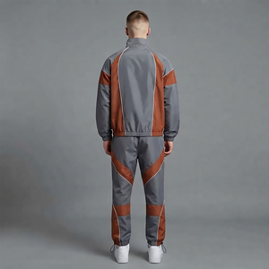 Wholesale Manufacturer Custom Windbreaker Set <b>Jacket</b> and Nylon Pants Oversized Zip up Windbreaker Baggy Tracksuit for men's - Product Image 3