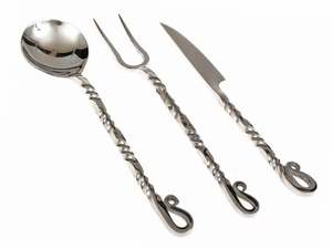 Vente chaude Twisted Tie Poignée En Métal En Acier Inoxydable Couverts Ensemble 5PCS Miroir Poli Couteau Fourchette Cuillère Couverts Ensemble De SCI - Product Image 2