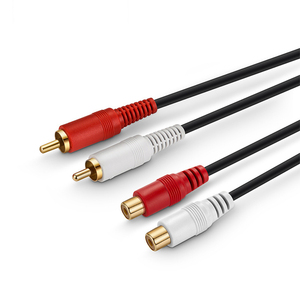 Cable de Audio Coaxial de 1,5 m, RCA, macho, hembra, Conductor de cobre puro, AUX para proyector, cámara, micrófono, vídeo, 2*3,5mm - Product Image 1