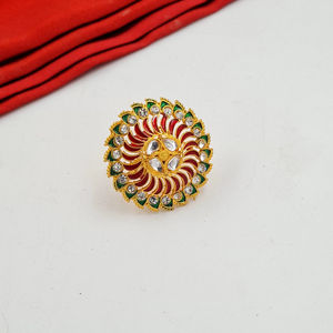 แหวนสวมนิ้วแฟชั่นอัลลอยปรับได้สุดพิเศษเครื่องประดับสำหรับเจ้าสาวชุดปาร์ตี้แบบดั้งเดิมของกลุ่มชาติพันธุ์แบบดั้งเดิมขายส่ง - Product Image 1