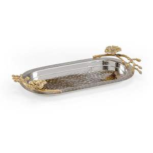 Bandeja de servicio de metal con asas resistentes adecuada para el desayuno en la cama o la rutina diaria de servicio de bebidas - Product Image 2