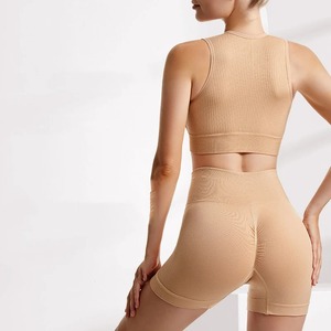 Yoga Shorts Seamless Sports Set Women's 2PCS Yoga Suit Fitness Bra with Cycling Shorts Gym Elastic Workout Outfit Activewear - Product Image 4