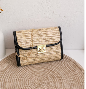 Bolso de Mano de Paja Elegante Multicolor para Mujer, Bolsos de Playa Personalizados, Bolsos de Hombro de Paja para Dama, Productos al por Mayor - Product Image 2
