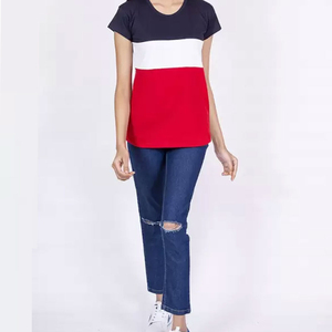 Camiseta de Algodón para Mujer, Corte Regular Informal, Estilo Urbano, Color Sólido, Verano, Primavera, Suave, Transpirable, Uso Diario, OEM, ODM, Logotipo Personalizado - Product Image 4