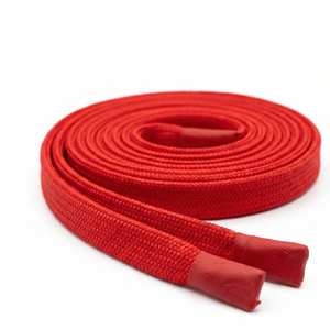 Cordón trenzado plano redondo de alta calidad de poliéster y algodón con logotipo personalizado y puntas metálicas de silicona para sudaderas y pantalones al por mayor - Product Image 4