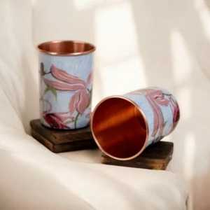 Printed <b>Copper</b> <b>Glass</b> With Elegant Heritage Themed Decorative Finishing For Luxury Home Decoration At Affordable Price - Product Image 2