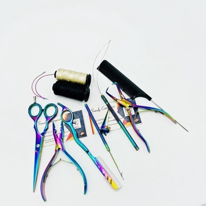 Somofy Enterprises Commercial Use Stainless Steel Multi Color Hair Extension <b>Kit</b> with <b>Beads</b> and Pliers Set Customizable - Product Image 6
