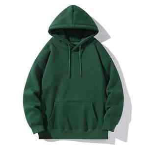 Sudadera con Capucha Extra Grande de Diseño Holgado para Hombre, 100% Algodón, Estampado Puff, Antiencogimiento, Transpirable, Tinte Liso - Product Image 1