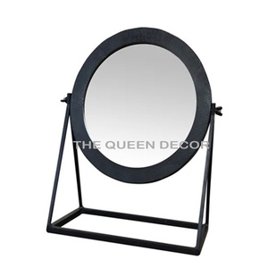Espejo de mesa Super calidad Hierro Metal Forma ovalada Oro Acabado antiguo Espejo de mesa decorativo Espejo de maquillaje - Product Image 5
