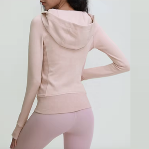 Women's Breathable Full Zip Gym <b>Workout</b> <b>Jacket</b> Winter Sports Wear with Knitted Processing From Pakistan - Product Image 2