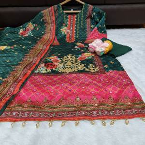 Traje Salwar Kameez para Mujer de India y Pakistán, Estampado Digital, Informal para Fiestas, para Todas las Temporadas, de Secado Rápido - Product Image 6