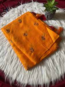 Saris Kota doux de qualité supérieure avec de magnifiques broderies, design attrayant, chemisier jacquard pour femmes, fabriqué en Inde, en stock - Product Image 4