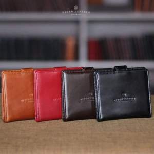 Leather Slim Wallet Hand-Stitched Genuine Cowhide Wallet with Secure Flap Closure Compact & Elegant Bi-Fold for Everyday Carry - Product Image 5
