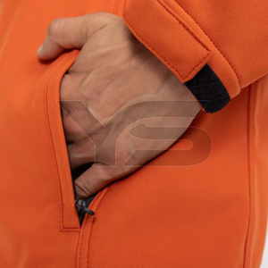 Men's Casual Winter Softshell Jacket with <b>Stand</b> Collar Front Logo Zipper Closure OEM Service Available with Multi-Color Option - Product Image 6