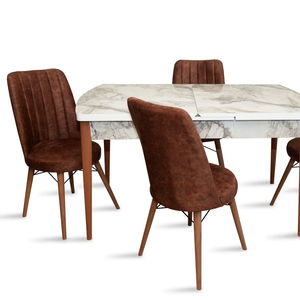 โต๊ะขยายอัจฉริยะ + เก้าอี้6ตัวยืดขาไม้เนื้อแข็งที่วางตรงกลางได้อย่างสมบูรณ์แบบ - Product Image 1