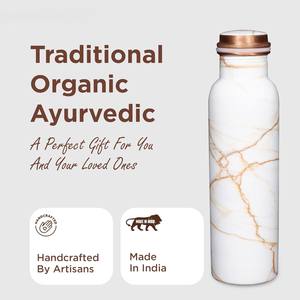 Bouteille de bien-être en cuivre pour un usage quotidien, bouteilles en cuivre anti-fuite Meenakari, 950 ml, cuivre pur - Product Image 3