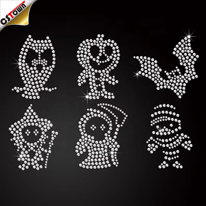 Halloween Rhinestone truyền nhiệt logo <span class=keywords><strong>hotfix</strong></span> <span class=keywords><strong>Motif</strong></span> cho hoodie Áo t Áo sơ mi may mặc trang phục - Product Image 1