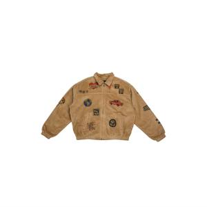 Veste en velours côtelé brodée vintage-Veste en velours côtelé élégante et unique avec broderie florale pour tenue décontractée et tenues Boho - Product Image 1