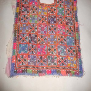 Vintage Baloch Tribal Banjara Neck Yoke Embroidery Mirror Work Applique Patch Sewing Dresses Women Latest Cotton Fabric Free! - Product Image 3