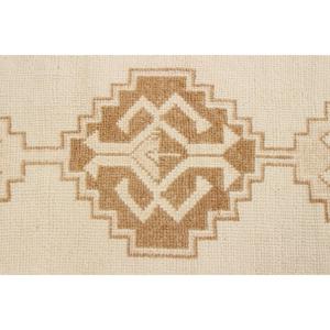 Alfombra de 2.8x14 pies, Alfombra Turca Vintage, Alfombra de Lana Blanca - Product Image 5