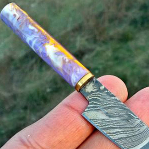 Cuchillo de cocina de chef en miniatura de acero de Damasco hecho a mano, hoja de 8 pulgadas con mango de acero inoxidable de 5 pulgadas, cuchillos Dabber forjados personalizados - Product Image 2